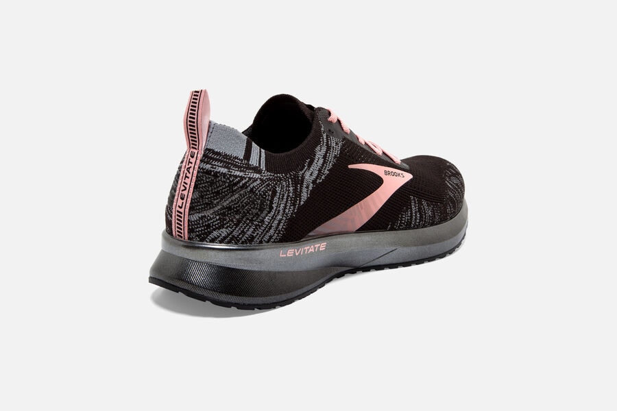 Brooks Levitate 4 Road Running Shoes Womens Black/Grey/Pink 457380-RGX